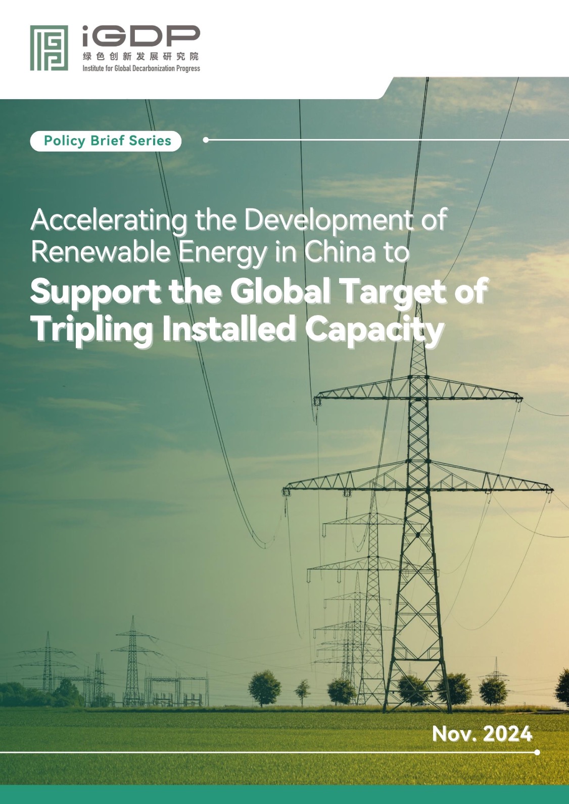 Accelerating the Development of Renewable Energy in China to Support the Global Target of Tripling Installed Capacity