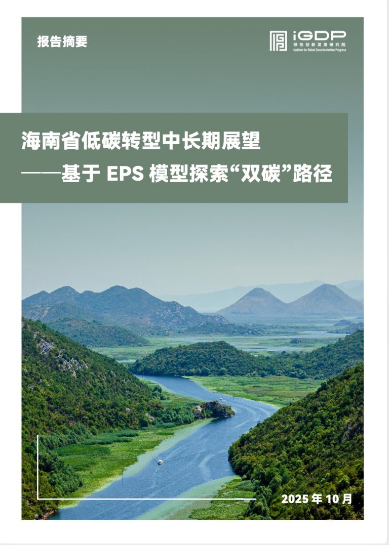 海南省低碳转型中长期展望——基于EPS模型探索“双碳”路径